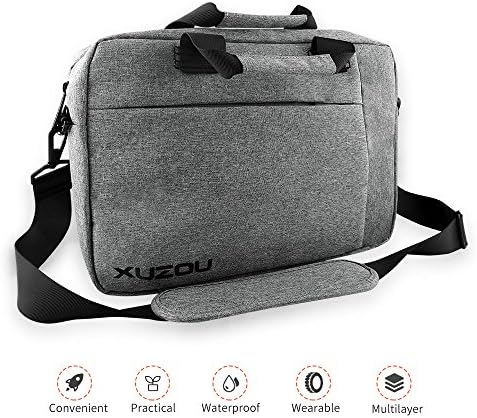 XUZOU Laptop Briefcase,13.3 Inch Laptop Bag, Stylish Nylon Multi-Functional Shoulder Messenger Bag for Notebook Business Office Bag for Men Women (Gray )