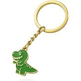 Dinosaur Keychain,with Smiling Green Dino Pendant,Funny Bag Charms for Women,Cute Keychains Gift for Son, Women Dinosaur Lovers
