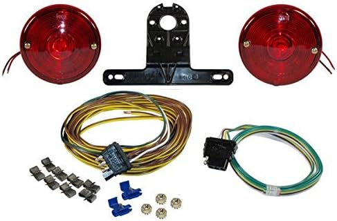 Amazon.com: Economy Round Trailer Light Kit with Wiring Harness: Sports