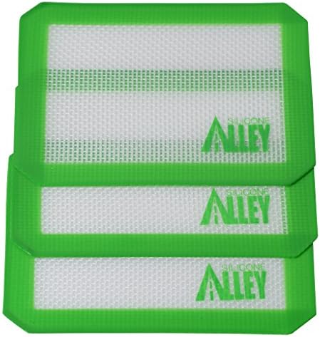 SILICONE ALLEY3 Non-Stick Silicone Mat Pad, Small Rectangle 5 X 4 Inch, Green