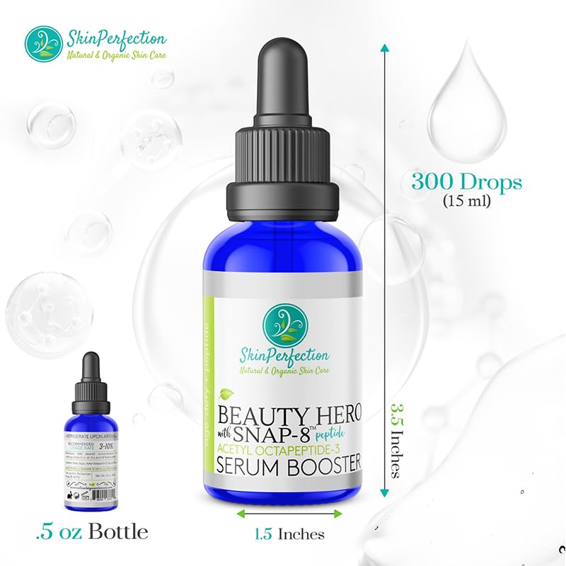 Skin Perfection Snap 8 Peptides Serum for Face - Anti Aging Peptide Serum for Fine Lines & Wrinkles - Diy Peptide Face with Hyaluronic Acid Crows Feet Diy Mix with Any Skincare 0.5oz