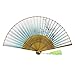 Weixinbuy Chinese Hand Held Fan Silk Flower Bamboo Folding Pocket Fan Wedding Party(Random Color)