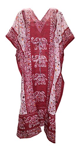 Odishabazaar Kaftan Tunic Kimono Dress Ladies Summer Women Evening Maxi Party One Size (Multi-6)