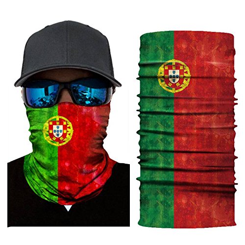 RUNMO 2018 Football Cup National flag 3D Ski Cycling Snowboard Scarf Neck Warmer Face Mask Balaclava Bandana (Color : One color, Size : Portugal)