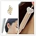 Voberry Vogue Lady Women's Party Tassels Heart Crystal Dangle Drop Long Earrings (Gold)