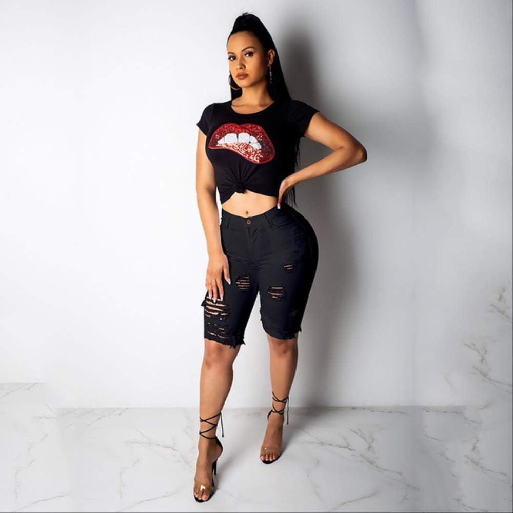 neon high waisted denim shorts