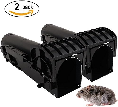 The Amazing Mouse Trap w/Starter Bait - Humane Live Trap Catches Rats, Mice, Hamsters, other Small Rodents (Black)