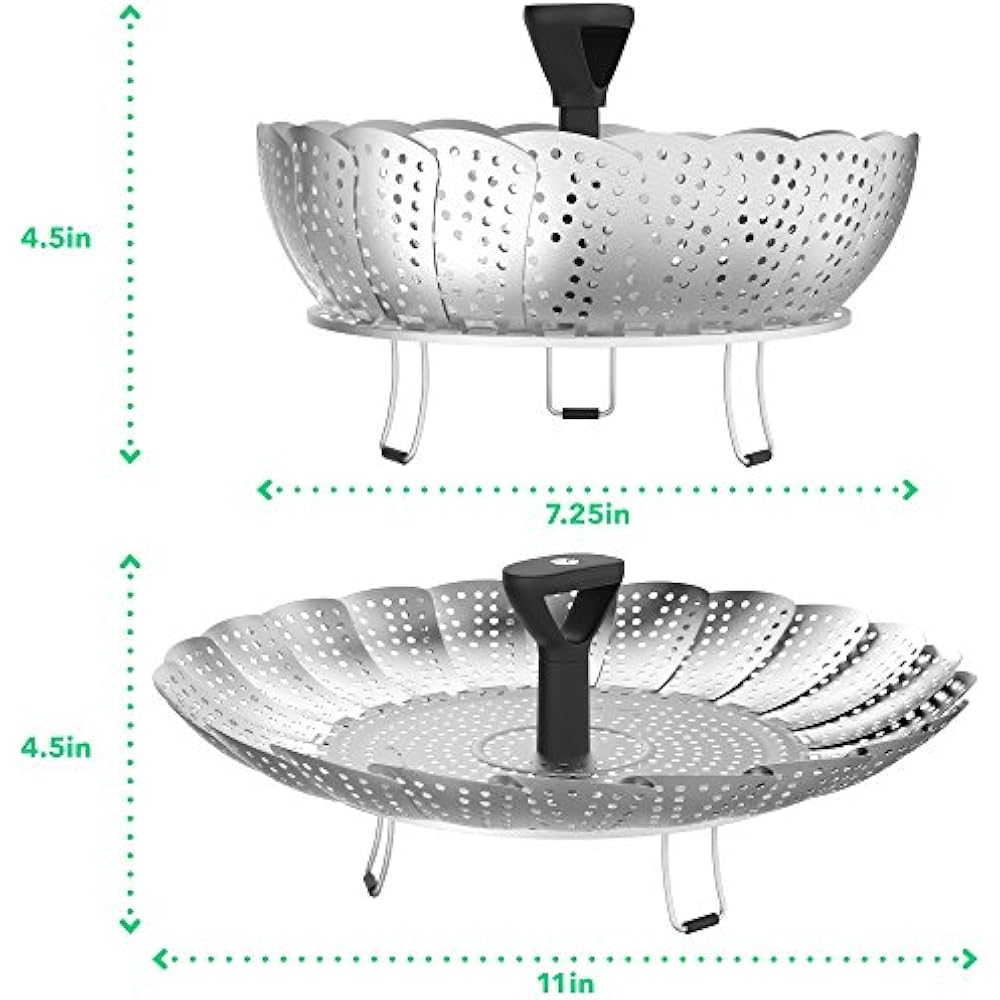 Collapsible Vegetable Steamer Basket Large Small Pan 100 Stainless