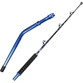 Fiblink 2-Piece Saltwater Offshore Heavy Bent/Straight Butt Trolling Rod Fishing Roller Rod Conventional Boat Deep Sea Fishing Pole (5'1"/5'6"/6'/6'6",30-50lb/50-80lb/80-120lb)