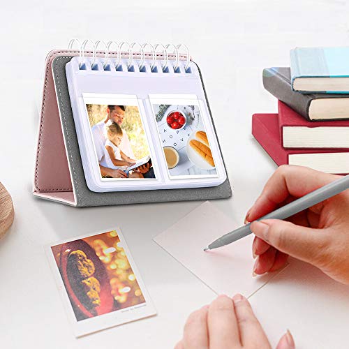 Fintie Calendar Photo Album for Fujifilm Instax - 64 Pockets Vegan Leather Photo Album for Fujifilm Mini 9 Mini 8+ Mini 90, HP Sprocket, Kodak Mini, Polaroid Camera 3-Inch Film (Rose Gold)