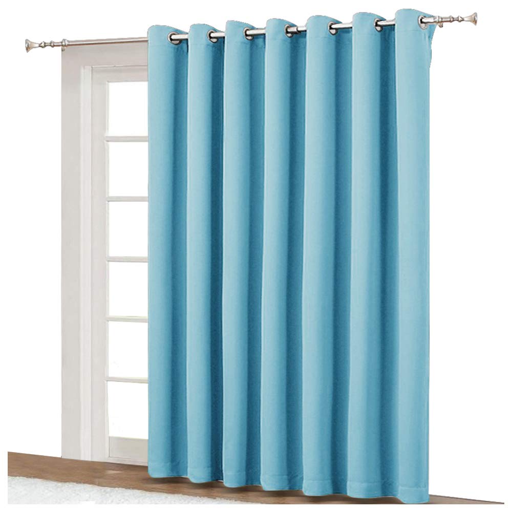 NICETOWN Sliding Glass Door Curtains - Patio Door Blinds, Luxury Home Blackout Curtains for Villa/Hall, Blinds for Bedroom (Teal Blue, 100 inches x 84 inches)