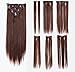 SWACC Women 22 Inches Straight Full Head 7 Separate Pieces Heat Resistance Synthetic Hair Clip in Hair Extensions (Dark Auburn-33#)thumb 3