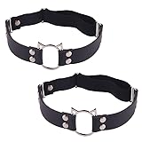 Adjustable Elastice 2 Rows Leather Leg Harness