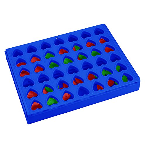 AMGlobal 4 in a Row, Line Up 4, Heart-Shaped Four in a Row Game, Classic Family Toy, Board Game For Kids and Family For Fun(Blue)
