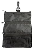Stripe Golf Multi Pocket Tee, Ball, Accessory, and Valuables Pouch with Clip