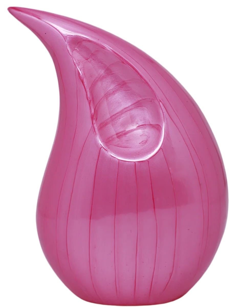 Royal Rapture Urn for ashes Cremation Memorial funeral Teardrop Jar Love Urns decorative Human Adult Child (Pink, 12") RT01-06