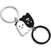 Tondiamo 2 Pcs Couple Gifts Cute Ghost Keychain Gifts for Christmas Boyfriend Girlfriend Funny Boo Basket Stuffers for Him Her Matching Ghost Keychains for Couples Husband Wife Anniversary Birthday