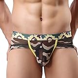 Voberry® Men Transparent Ultra-thin Breathable Big Underwear Air Sexy Bikinis Briefs (M, A)