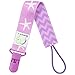 Elefuntot 4 Pacifier Clip Holder | Stylish Binky Clip, Keeps Dummy Sanitary Secure & Safe From Falling, Chevron & Starfish Design, Ideal Shower Gift