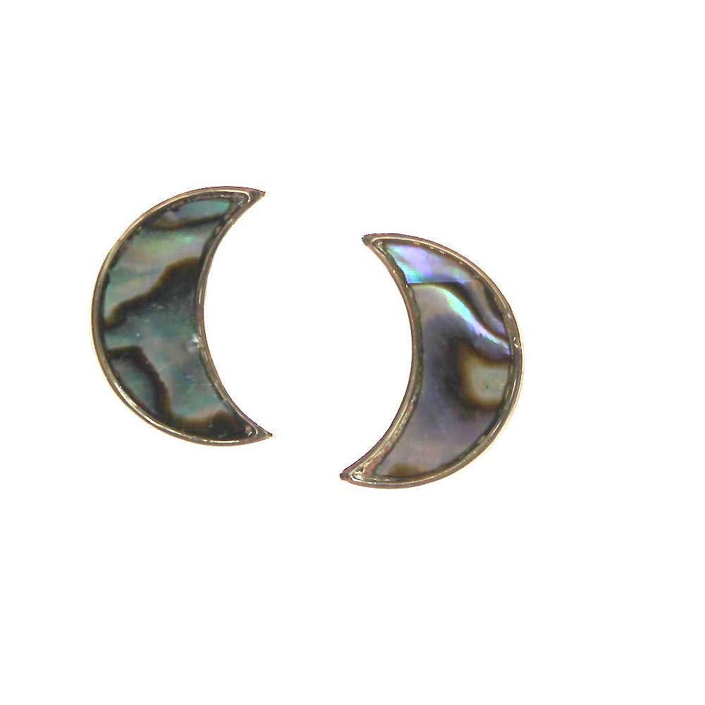 'Love Is All Around Me' Stars And Moon Layer Necklace Simulated Druzy Natural Abalone Shell Silver Gold Plated (as chosen) Jewellery ('Seashore' Abalone Moon Studs)