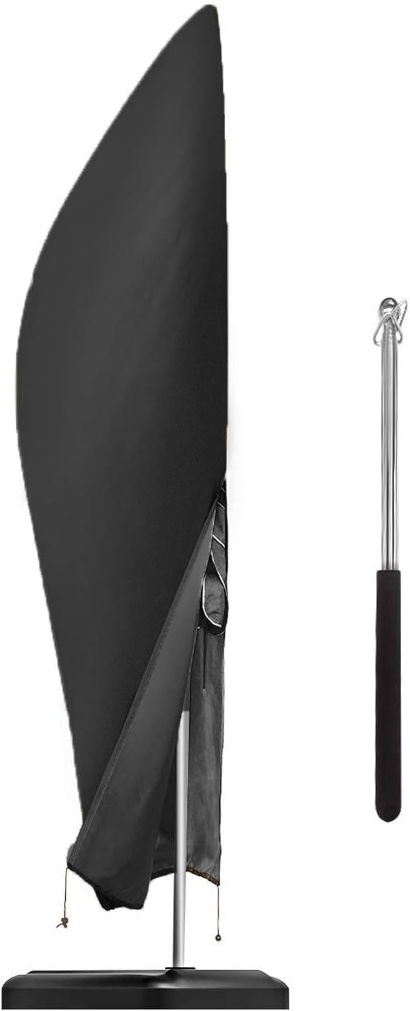 Raword Parasol Covers Waterproof, 600D Oxford Fabric Cantilever Parasol Cover with Zip for 9ft to 11ft Outdoor Umbrellas(265 x 40/70 / 50 cm)