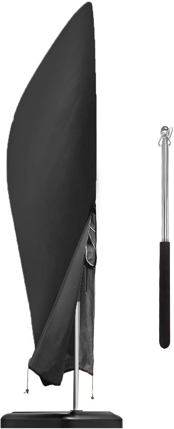 Raword Parasol Covers Waterproof, 600D Oxford Fabric Cantilever Parasol Cover with Zip for 9ft