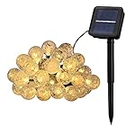 OMorc Solar String Lights,20ft 30 LED Crystal Ball Solar Powered Outdoor Globe Fairy Lights for Garden, Yard, Home, Path, Landscape Decoration