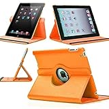 SuperLite 360 Degrees Rotating Stand Leather Case for Ipad 2/3/4, orange