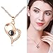 Meangel Love Heart Necklace Necklace for Women 100 Languages I Love You Memory Necklace Best Gift for Her