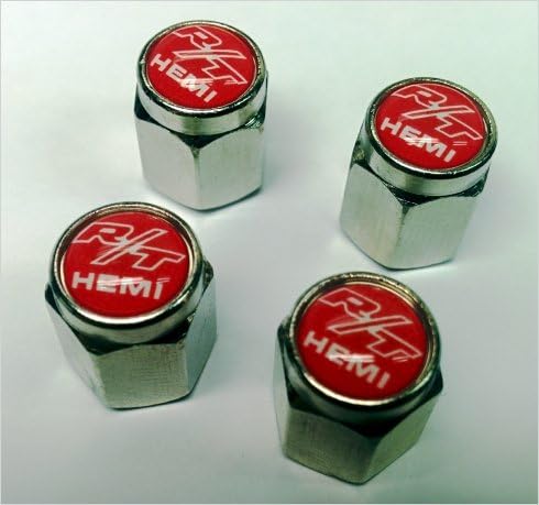 RT Hemi Valve Stem Cap (Chrome - Red)