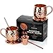 Moscow Mule Copper Mugs: Set of 2 x 18oz Mug, 2 x Coaster, 2 x Straw, 1 x Shot Glass/Cup & Bonus Cocktail Recipe eBook - 100% Copper Accessories & Kit: Handmade & Hammered - The Perfect Kitchen Gift