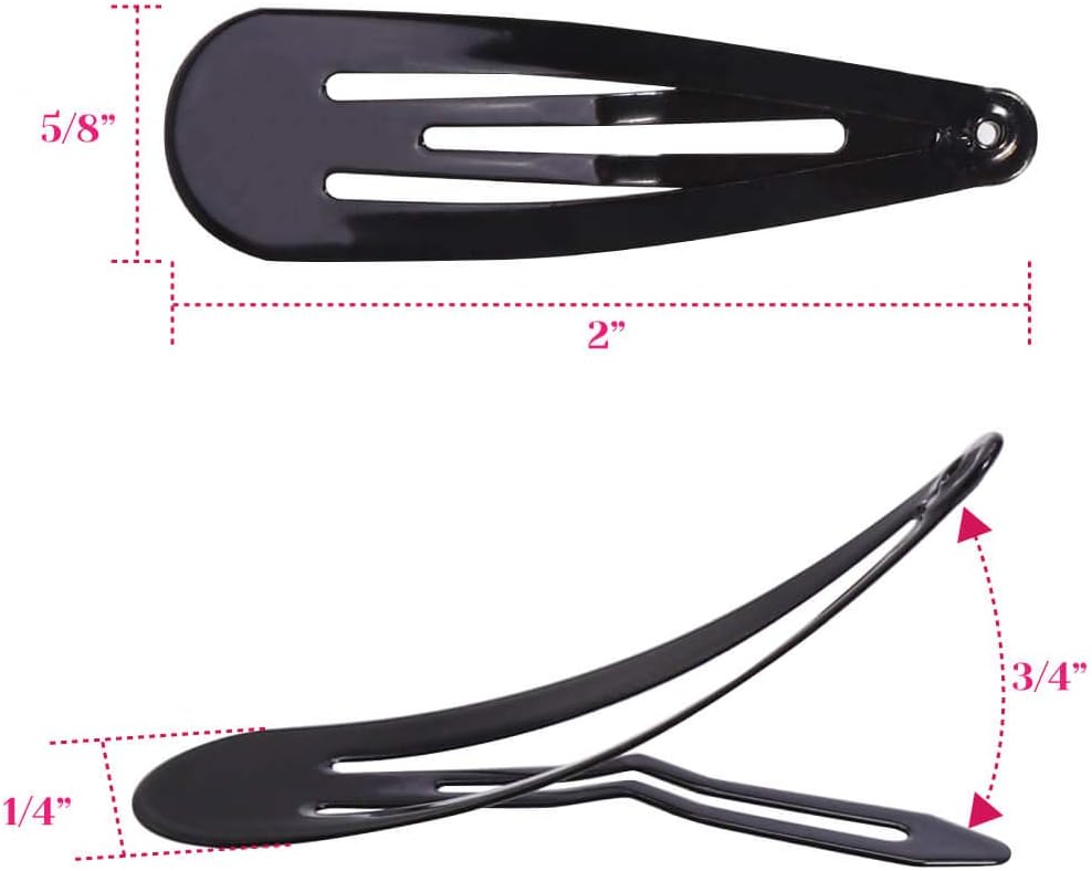 Anezus Hair Clips, 80 Pcs Black Hair Barrettes Snap Non-Slip Metal Hair Clips, 1 count (Pack of 80) - Image 4