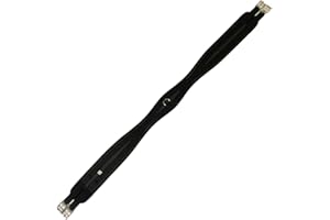 Silverline Neoprene English Girth with Double Elastic & Center D-Ring | Comfortable, Durable Saddle Girth for Horses | Non-Sl