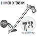 Coeur Designs 11 Inch Shower Extension Arm. Solid Brass and Chrome Finish for Style and Durability. Height/Angle Adjustable for Perfect Position. Fits All Showerhead Models.Teflon Tape Included