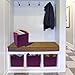 Sorbus Foldable Storage Cubes - 6 Fabric Baskets for Organizing Pantry, Closet, Shelf, Nursery, Playroom, Toy Box, Cubby - 11 Inch Dual Handle Collapsible Closet Organizers and Storage Bins (Purple)