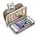 Vofolen Wallet Case for iPhone 8 Plus 7 Plus 6s Plus 6 Plus Detachable Zipper Plait PU Leather Card Holder Slot Protective Slim Fit Shell Magnetic Folio Flip Cover for iPhone 6+ 6s+ 7+ 8+ (Gold)