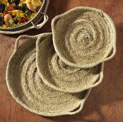 Esparto Grass Paella Pan Serving Tray (22in/55cm) by La Familia Artesana