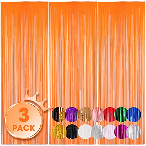 Voircoloria 3. . Orange Foil Fringe Backdrop