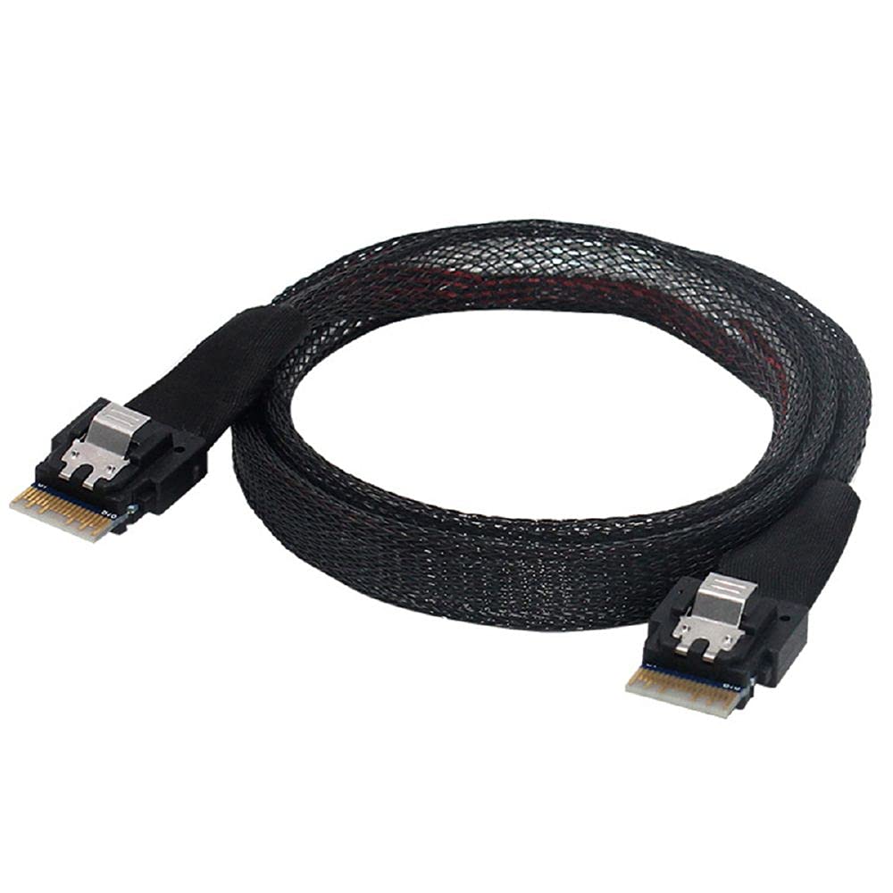 Cablecc PCI-E Slimline SAS 4.0 SFF-8654 4i 38pin Host to SFF-8654 Slim SAS Target Cable 50cm — image 1