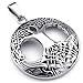 KONOV Mens Womens Celtic Tree of Life Stainless Steel Pendant Necklace, Silver, 24 inch Chain