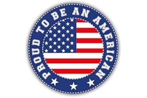 Zirni USA Flag Proud to Be an American Slogan Sticker Decal Design 5'' X 5''