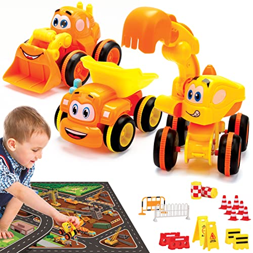 Toys for 2 Year Old Boy 3 Friction Powered Trucks for 2+ Year Old