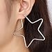MengPa Hoop Earrings for Women Black Gold Plated Loops Drop Earring Fashion Jewelry (Star-Silver-56mm) G3333S
