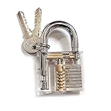 KINGLAKE Crystal Professional Visible Cutaway of Padlocks Lock for Locksmith Lock Training Trainer with 2 keys Good for Beginners