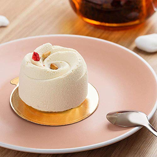 100-Pack Mini Cake Base Boards, Gold Mousse Cake Cardboard Set, Ideal for Dessert Buffet, Wedding, Parties, Catering Supplies (Round)