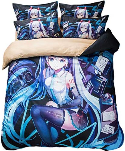 Fjmm アニメ寝具セット 初音ミク 掛け布団カバー3点セット 3dプリントキルト布団カバー Fjmm アニメ寝具セット 初音ミク 掛け布団カバー3点セット 3dプリントキルト布団カバー