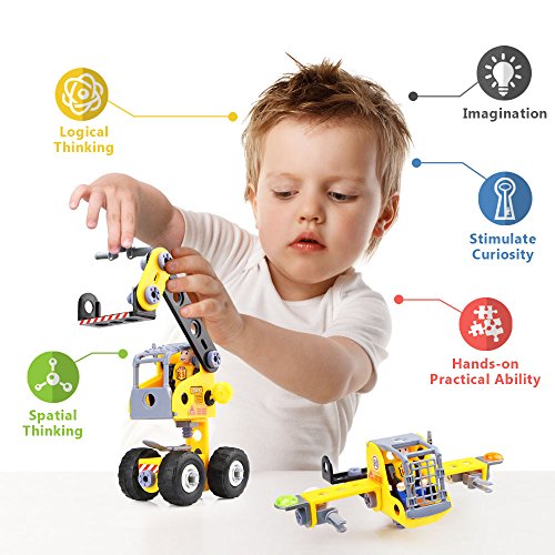 Betheaces Building Blocks Construction Stem Toys 3-in-1 Transform Truck Airplane Crane Puzzles for Kids Boys Girls Children Assembling Engineering Take Apart Gift