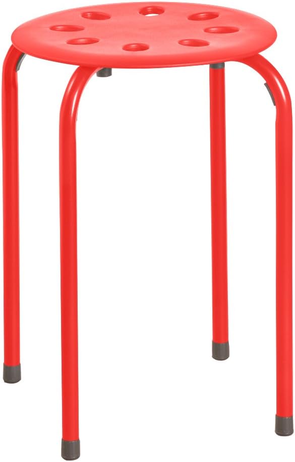 Norwood Commercial Furniture - NOR-1101AC-SO - Assorted Color Stacking Stools - Stackable Stools for Kids and Adults - Flexible Seating for Home, Office, Classrooms - Plastic/Metal 17.75" (Pack of 5): Kitchen & Dining