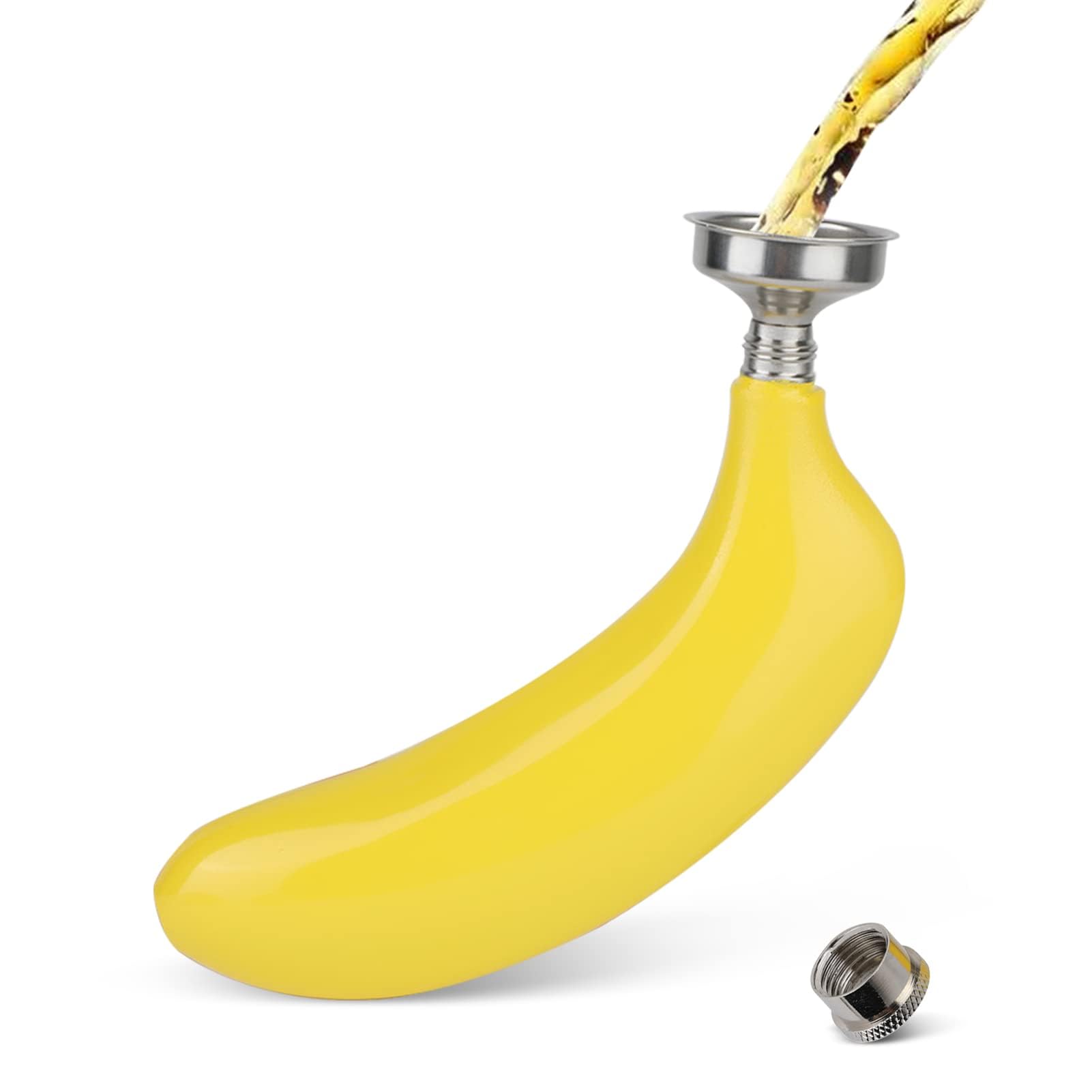 5oz Flasks for Liquor for Men, Stainless Steel Hip Flask Banana Shaped Pocket Alcohol Flasks with Funnel