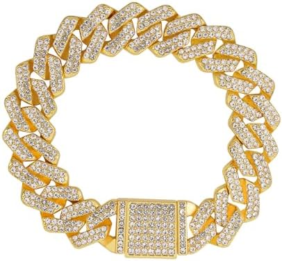 Amazon.com: Apzzic 11mm Cuban Link Necklace Iced Out Miami Gold